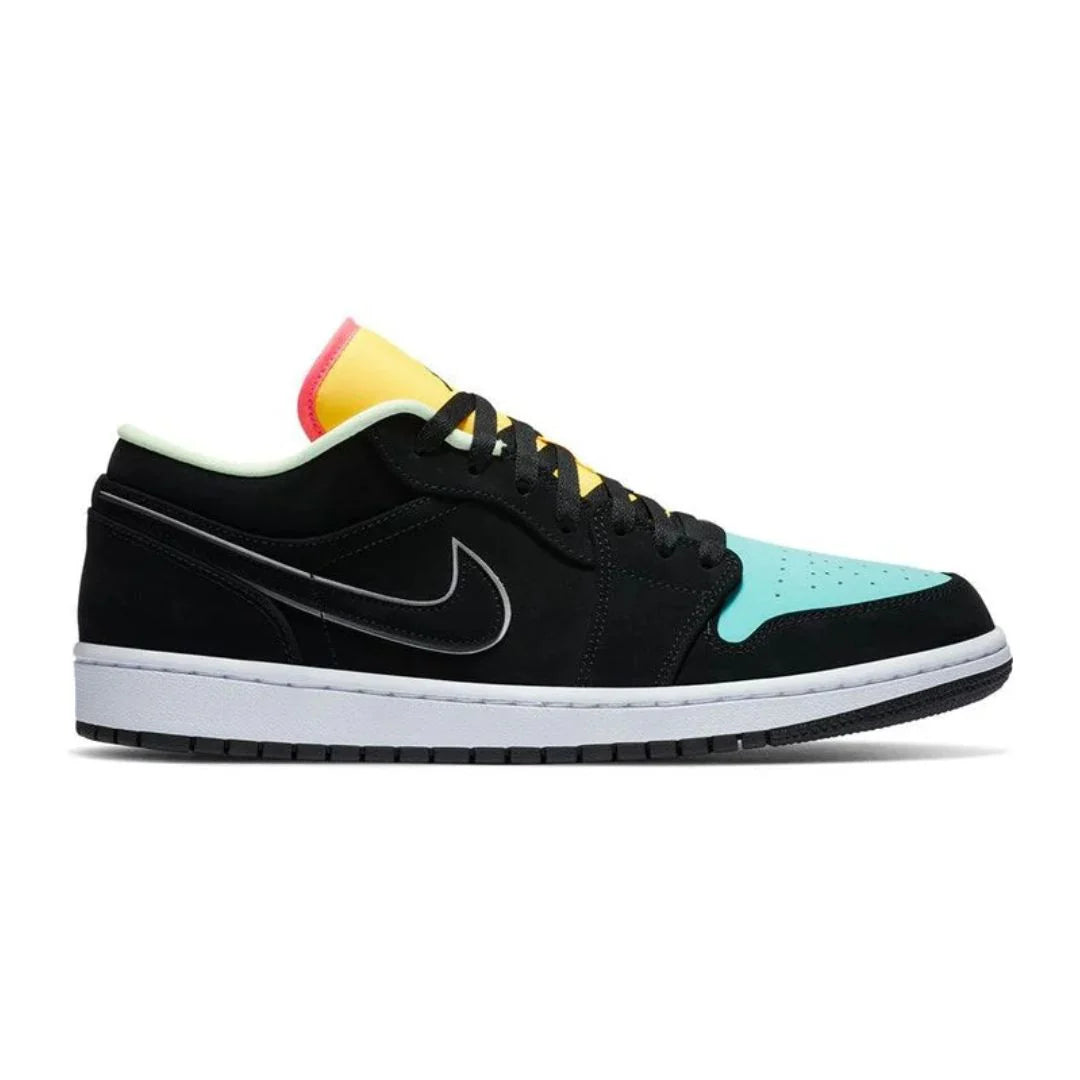 AIR JORDAN 1 LOW BLACK/AURORA GREEN/LASER ORANGE